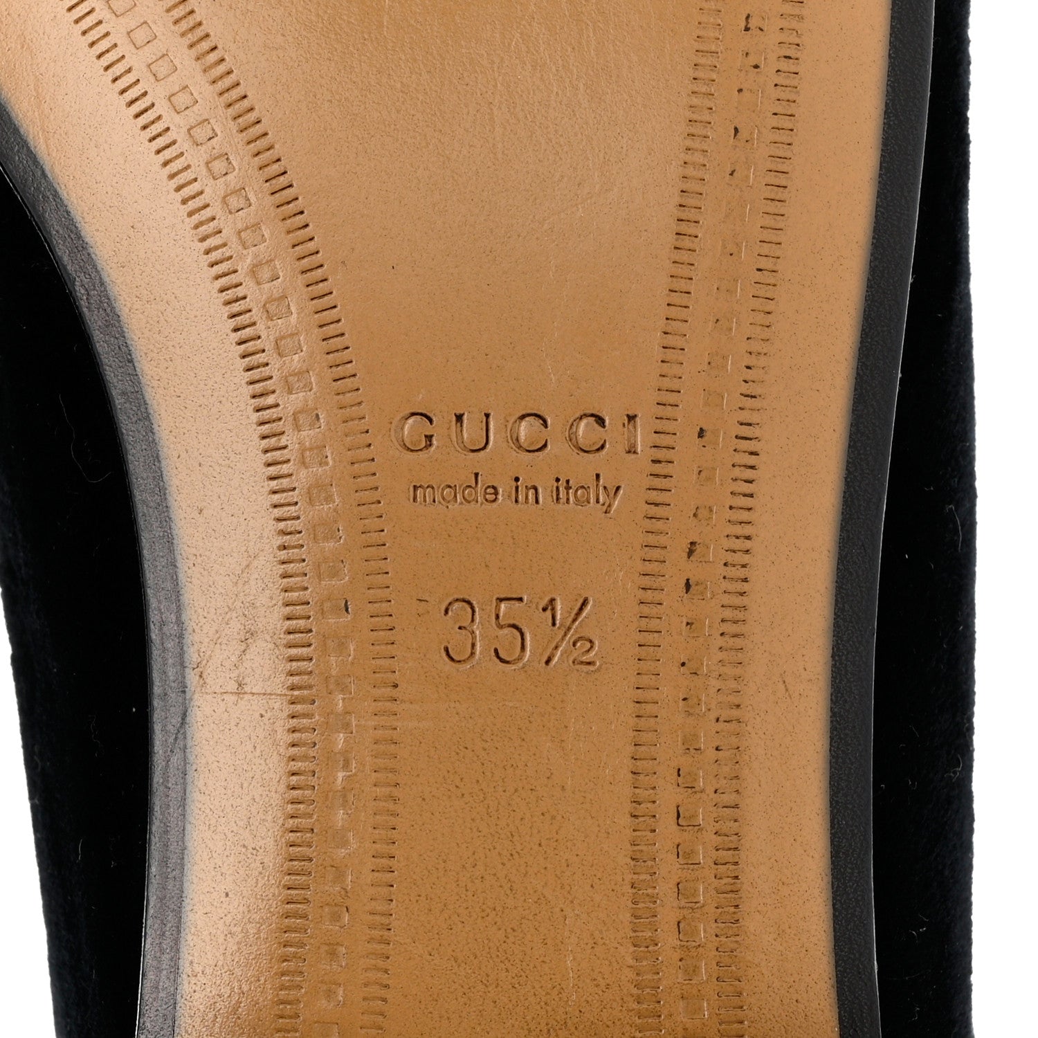 Gucci Velvet Horsebit Womens Jordaan Loafers 35.5 Black 8 of 10