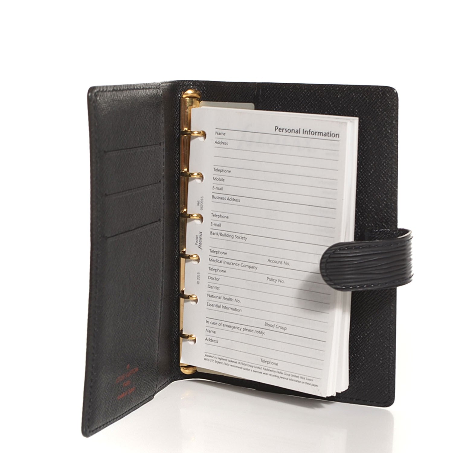 Louis Vuitton Epi Small Ring Agenda Cover Black 5 of 7