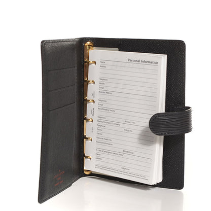 Louis Vuitton Epi Small Ring Agenda Cover Black 5 of 7