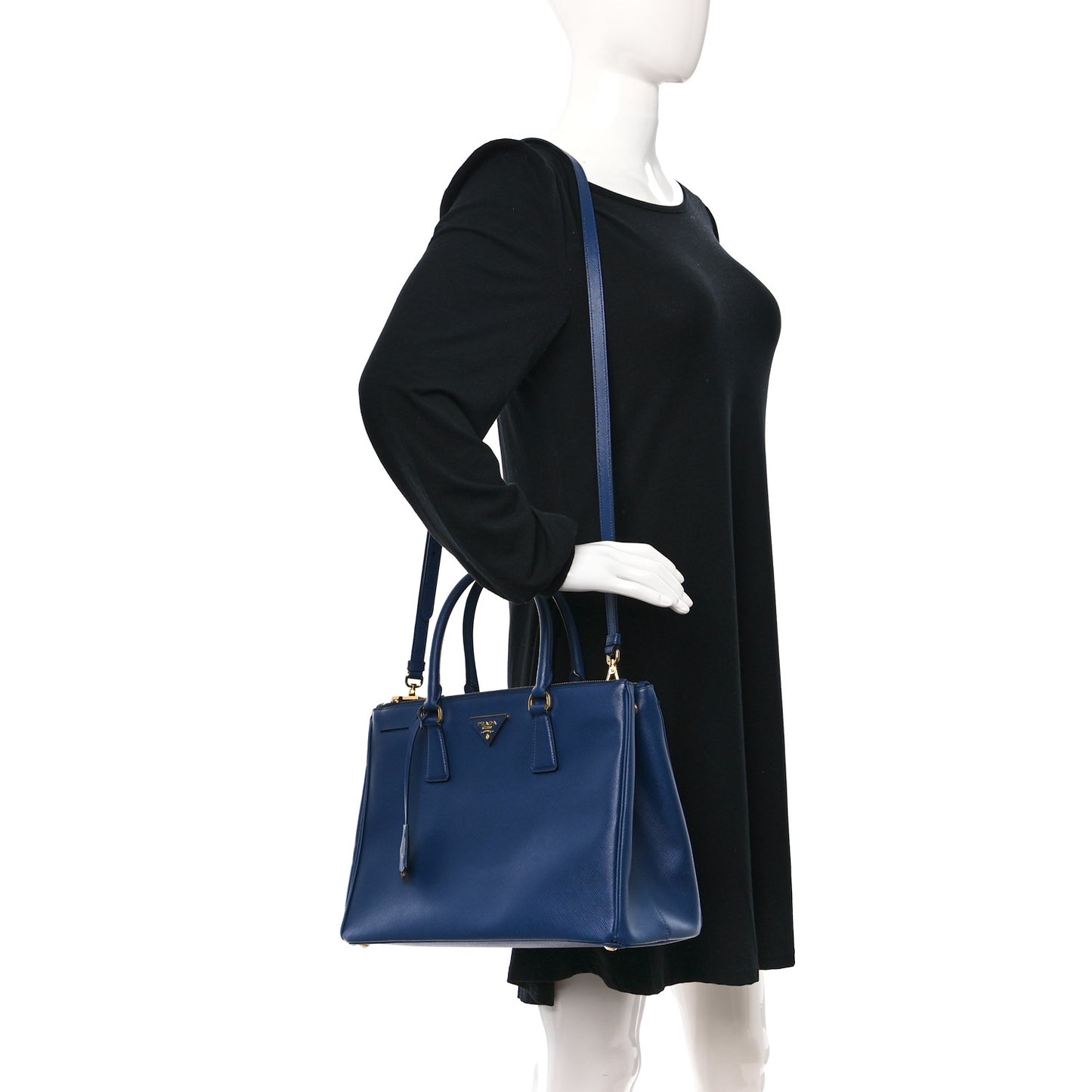 Saffiano Lux Medium Tote Bluette