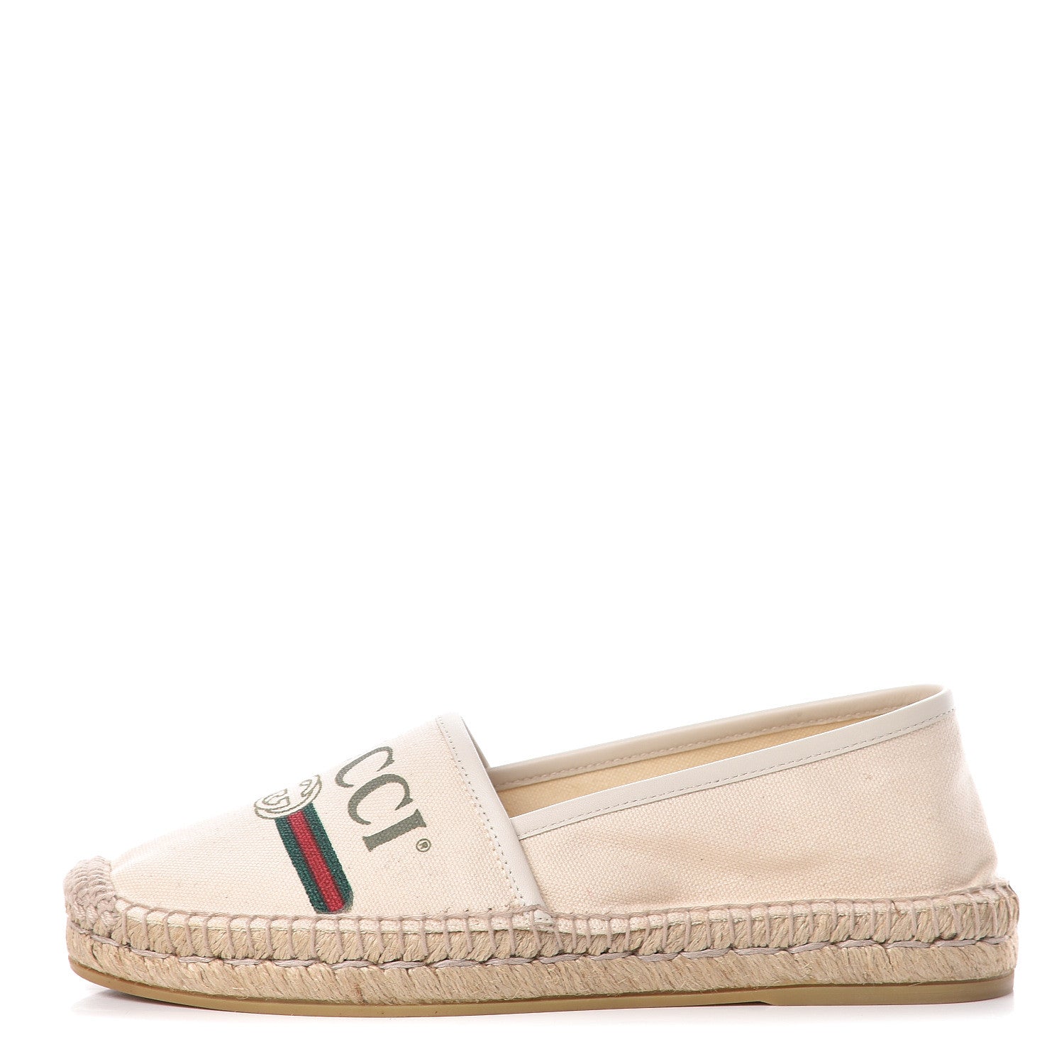 Gucci Canvas Logo Espadrilles 37 Greggio White 1 of 10