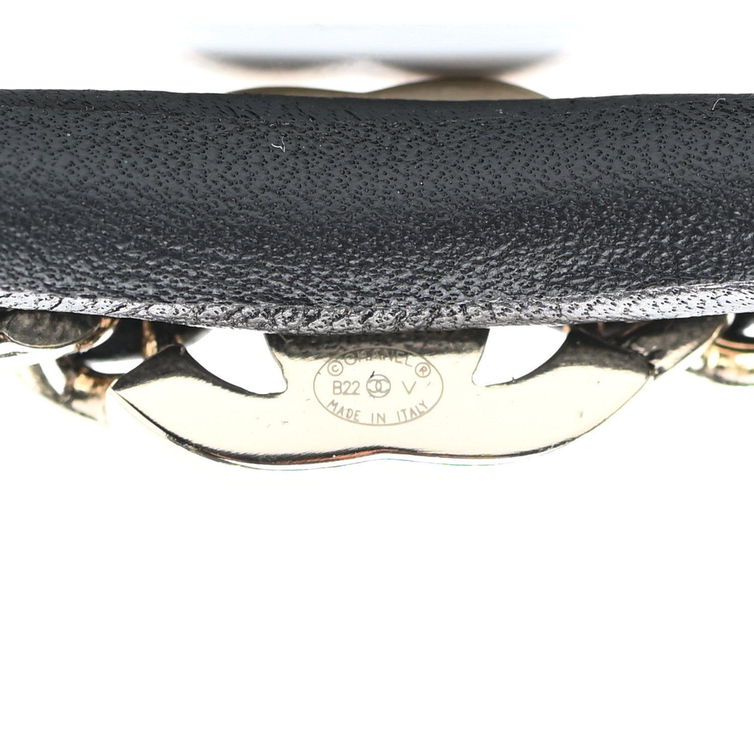 Chanel Metal Lambskin CC Turnlock Chain Headband Gold Black 3 of 4