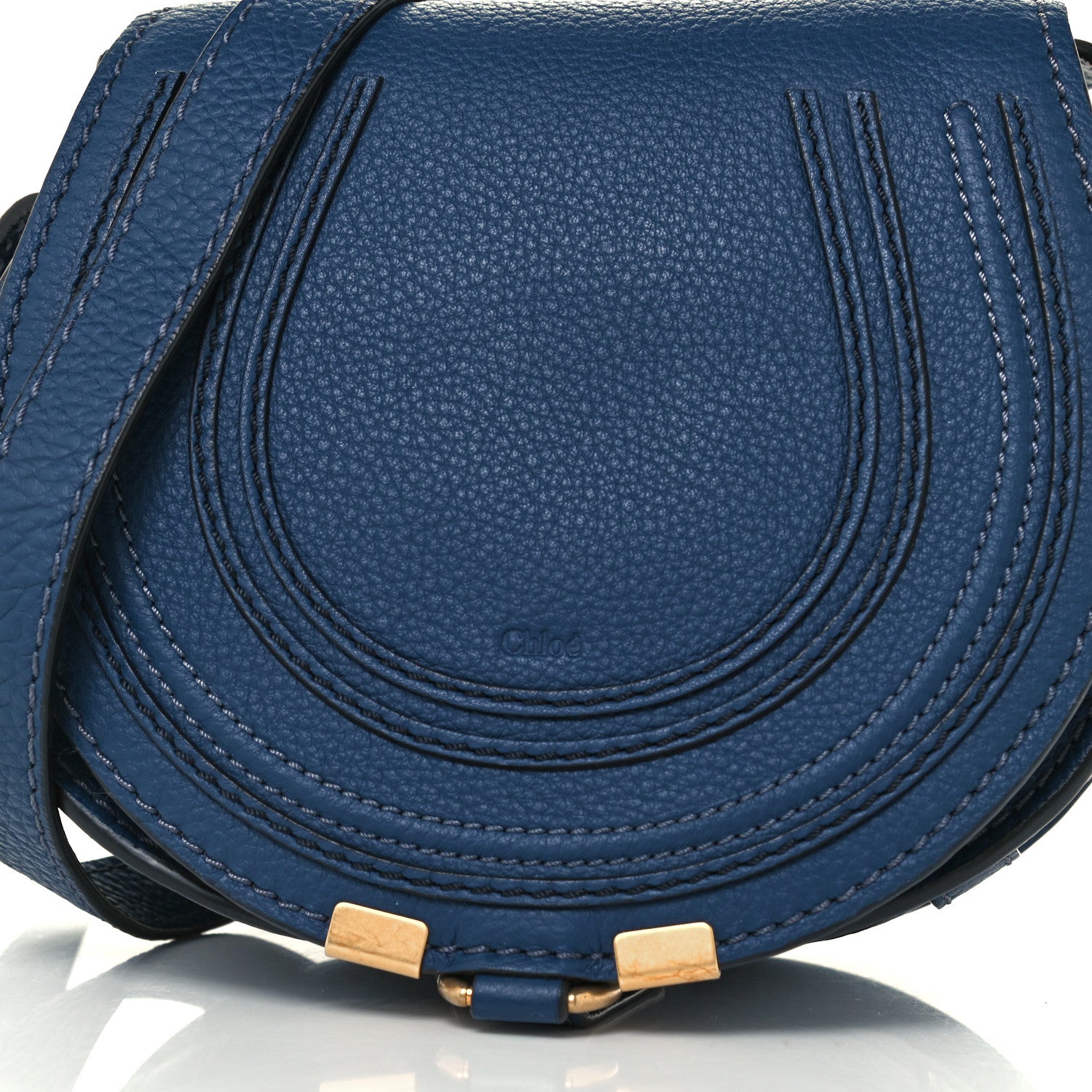 Chloe Calfskin Mini Marcie Round Crossbody Bag Royal Navy 10 of 11