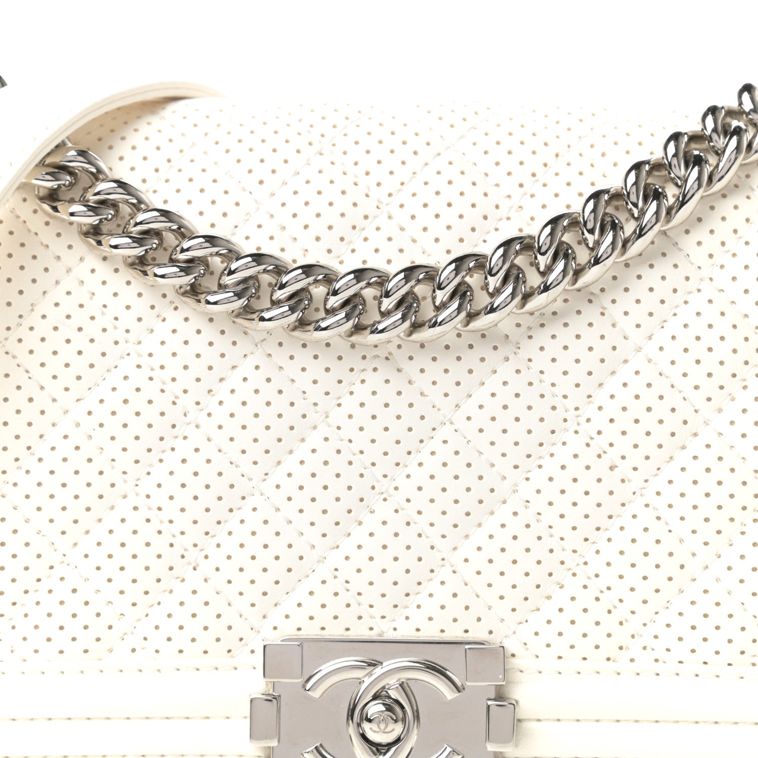 Chanel Lambskin Perforated Medium Boy Flap White 11 of 11