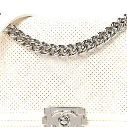 Chanel Lambskin Perforated Medium Boy Flap White 11 of 11