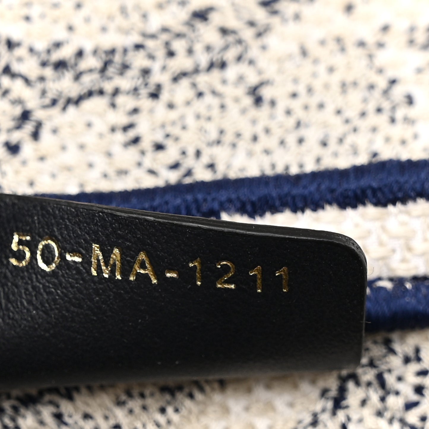 Canvas Embroidered Toile de Jouy Saddle Bag Blue