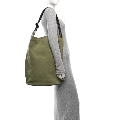 Bottega Veneta Jacquard Canvas Avenue Knot Tote Crocodile Ebano 2 of 10