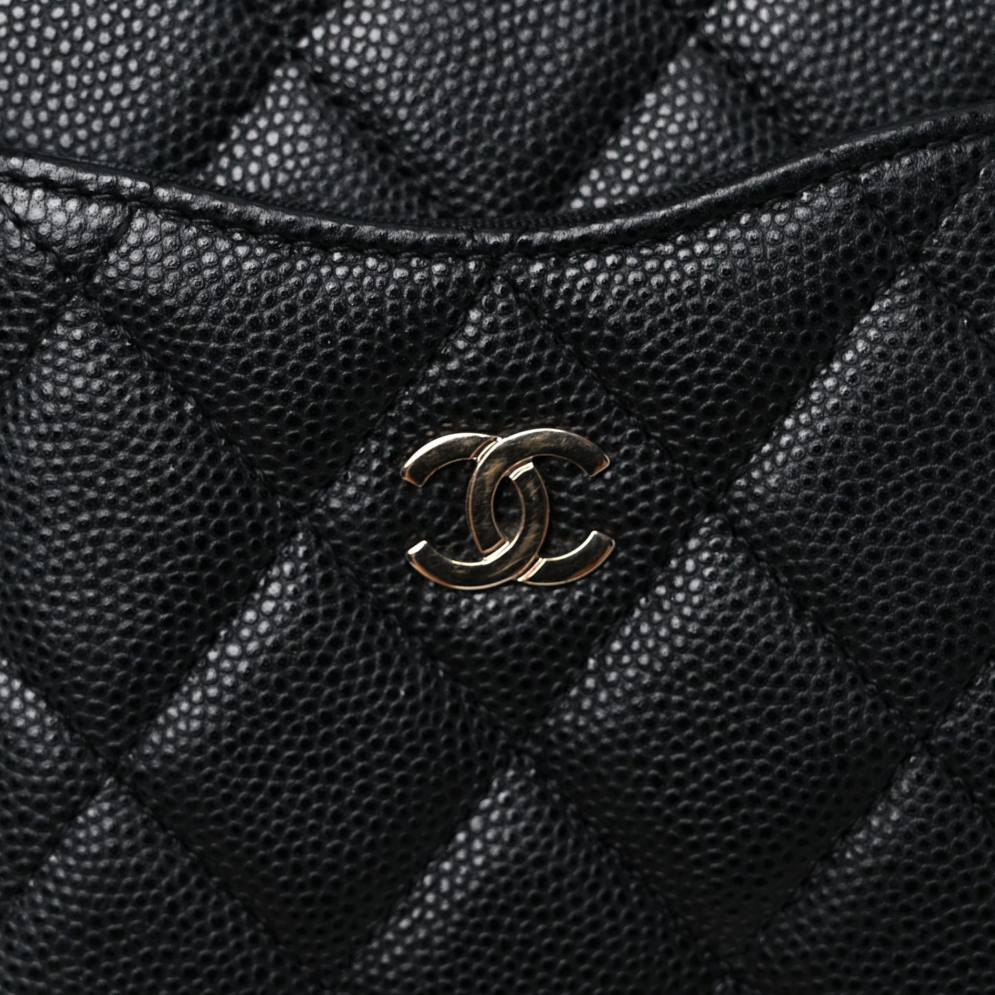 Caviar Quilted Classic Flat Wallet Pouch Black