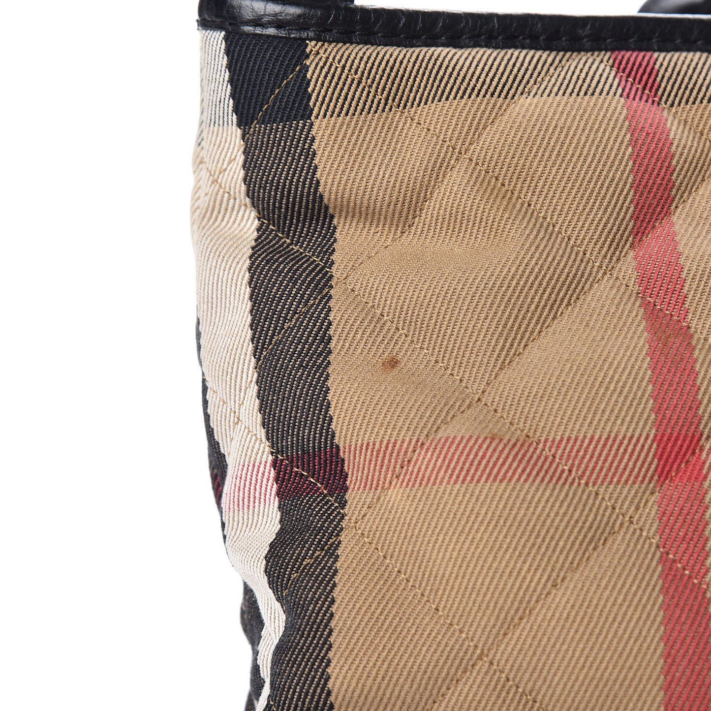 House Check Quilted Tote Black