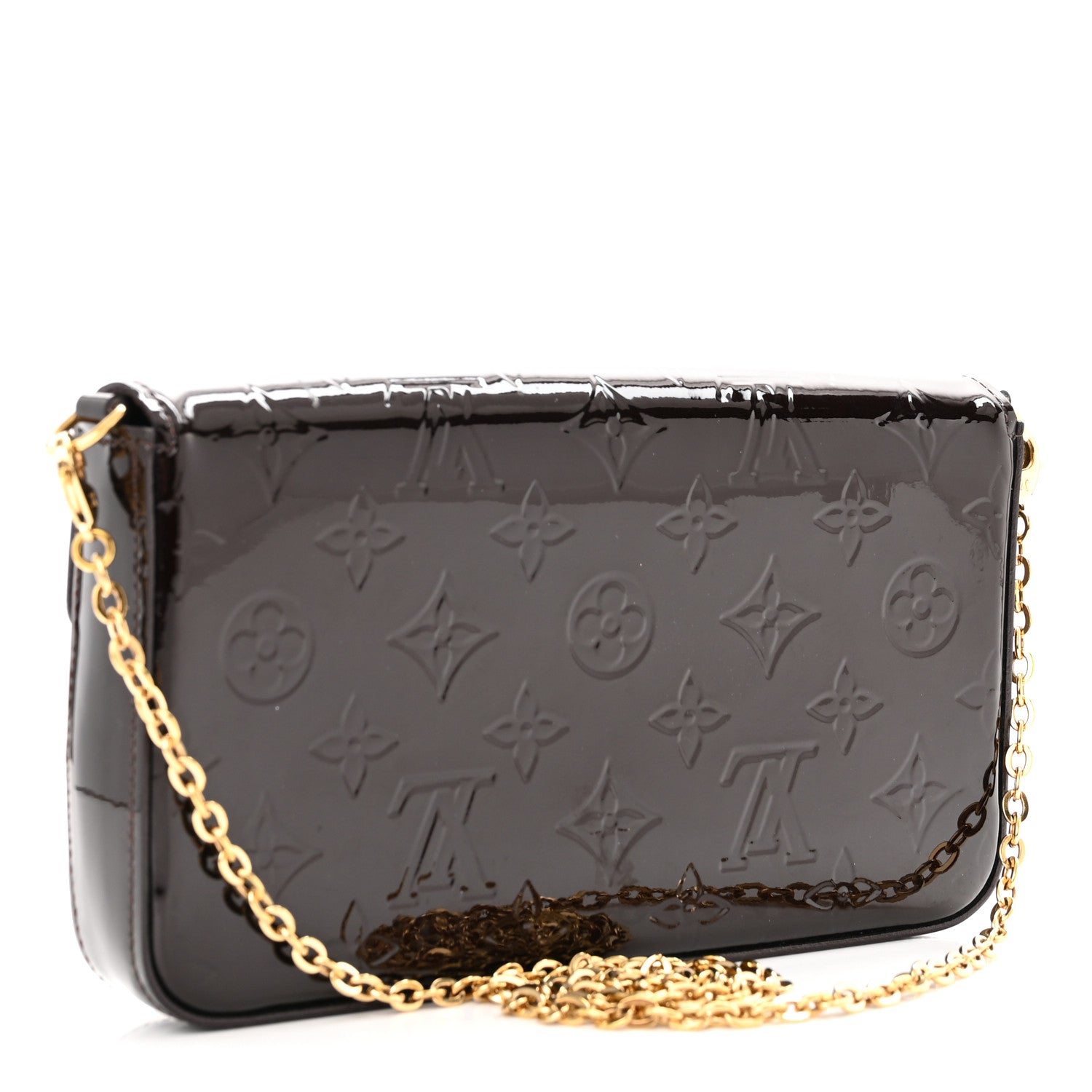 Louis Vuitton Vernis Pochette Felicie Chain Wallet Amarante 4 of 18
