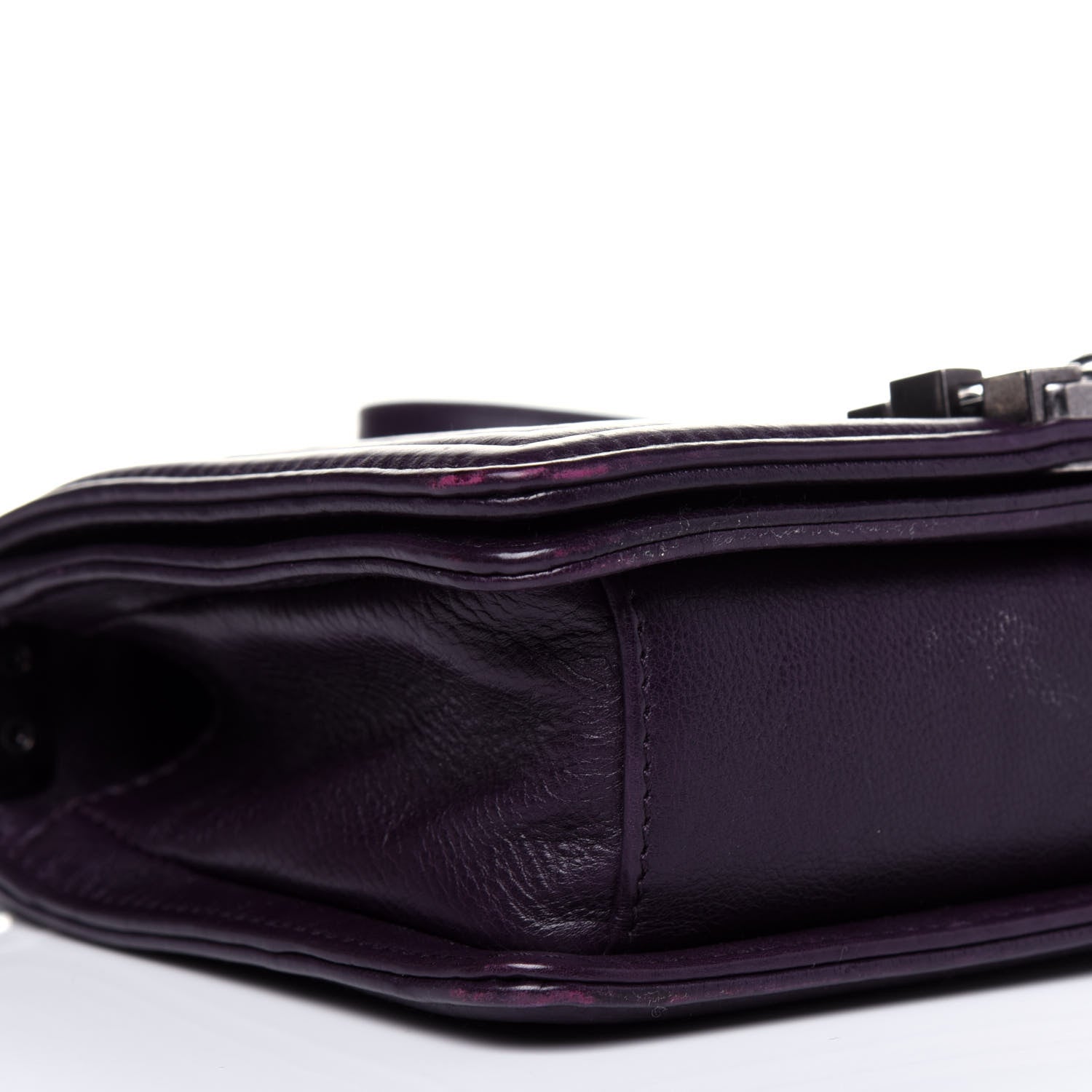 Chanel Calfskin Crystal Embossed Small Boy Flap Plum 12 of 20