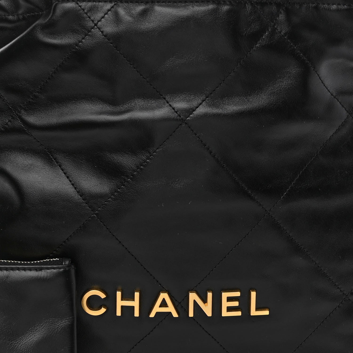 Chanel Shiny Calfskin Quilted Chanel 22 Black 9 of 11