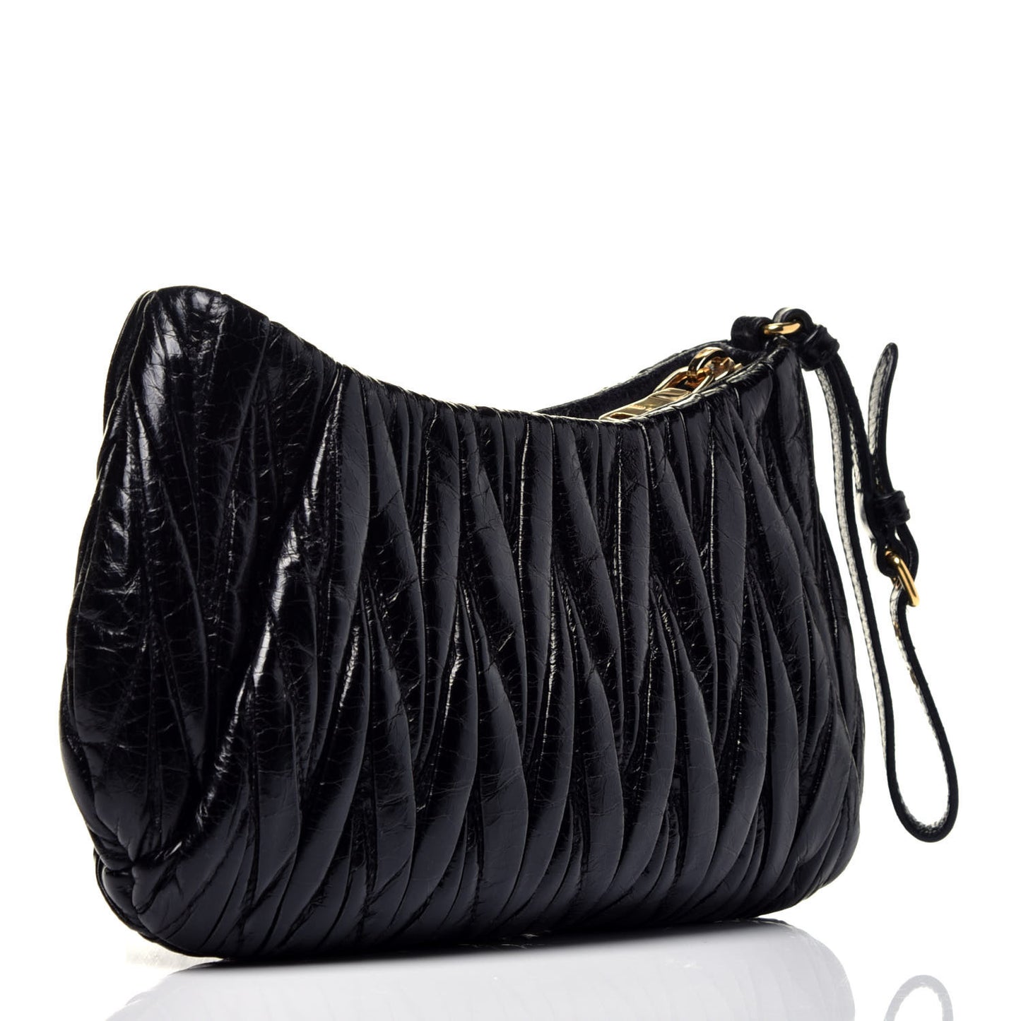 Matelasse Lux Wristlet Clutch Black