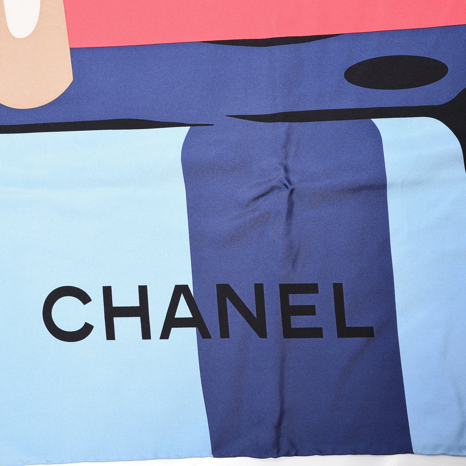 Chanel Silk CC Lock Square Scarf Dark Pink 4 of 6
