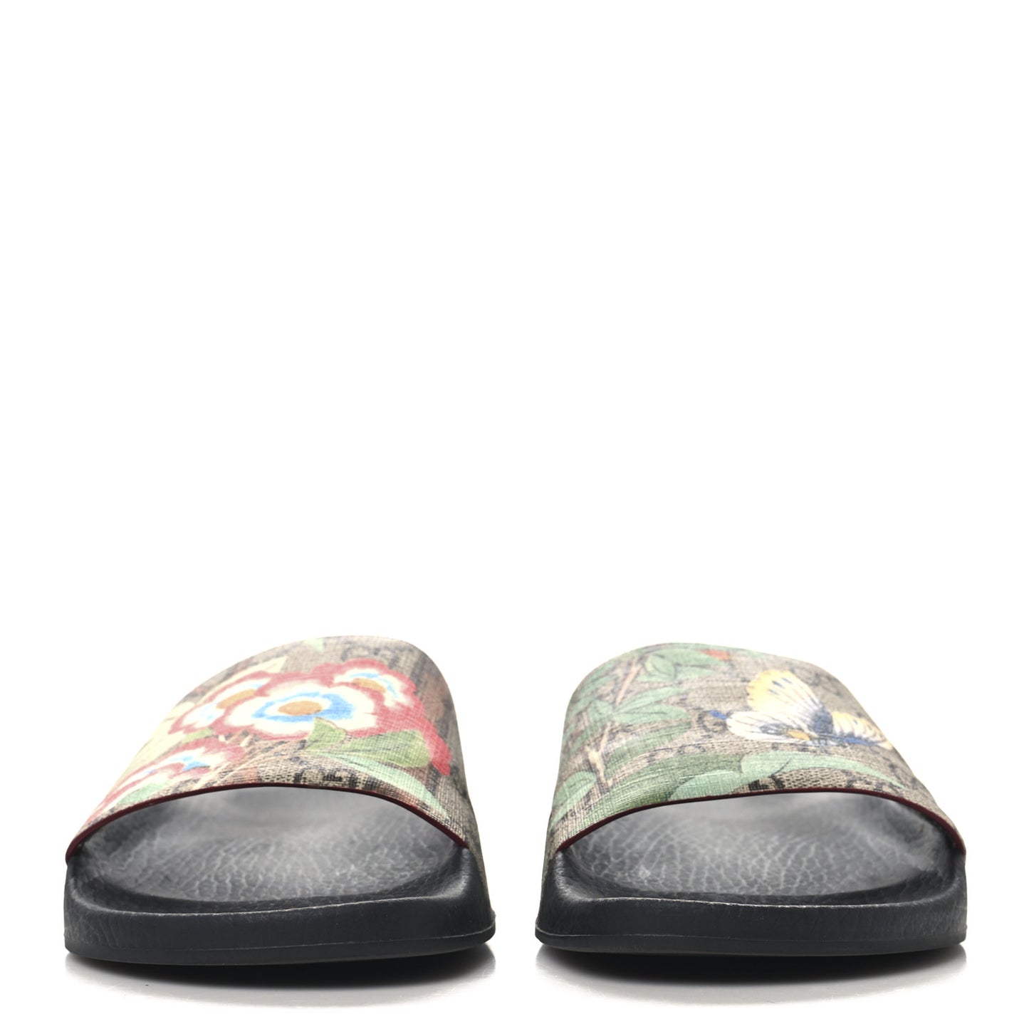 GG Supreme Monogram Tian Womens Slide Sandals 38 Beige Multicolor