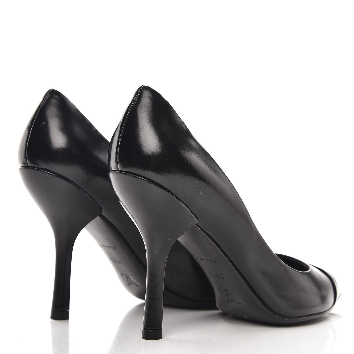 Louis Vuitton Patent Calfskin Cap Toe Pumps 35.5 Black 4 of 8