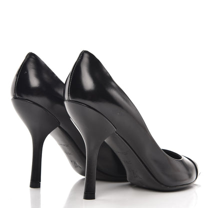 Louis Vuitton Patent Calfskin Cap Toe Pumps 35.5 Black 4 of 8