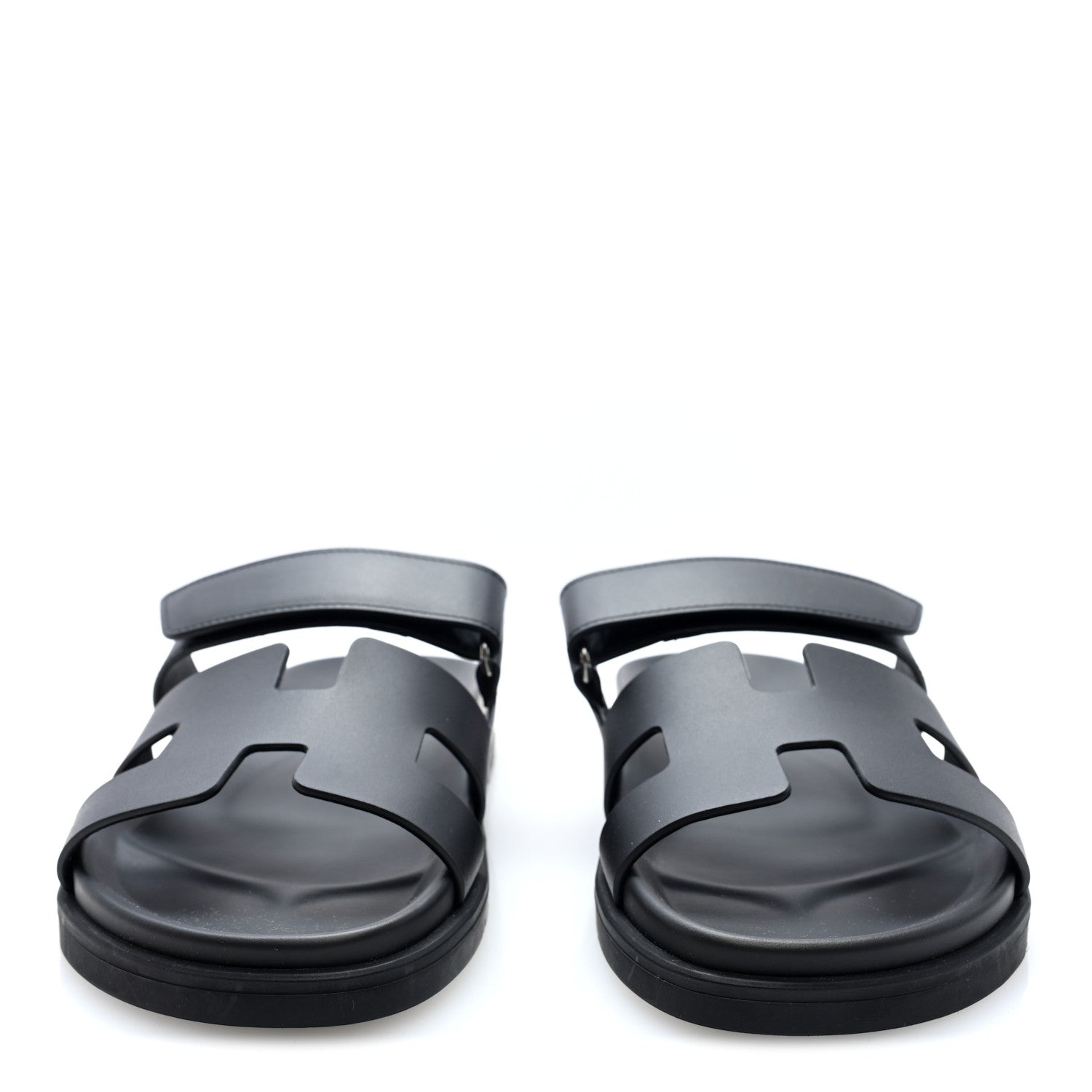 Hermes Calfskin Womens Chypre Sandals 39 Black 3 of 10