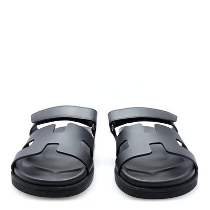 Hermes Calfskin Womens Chypre Sandals 39 Black 3 of 10