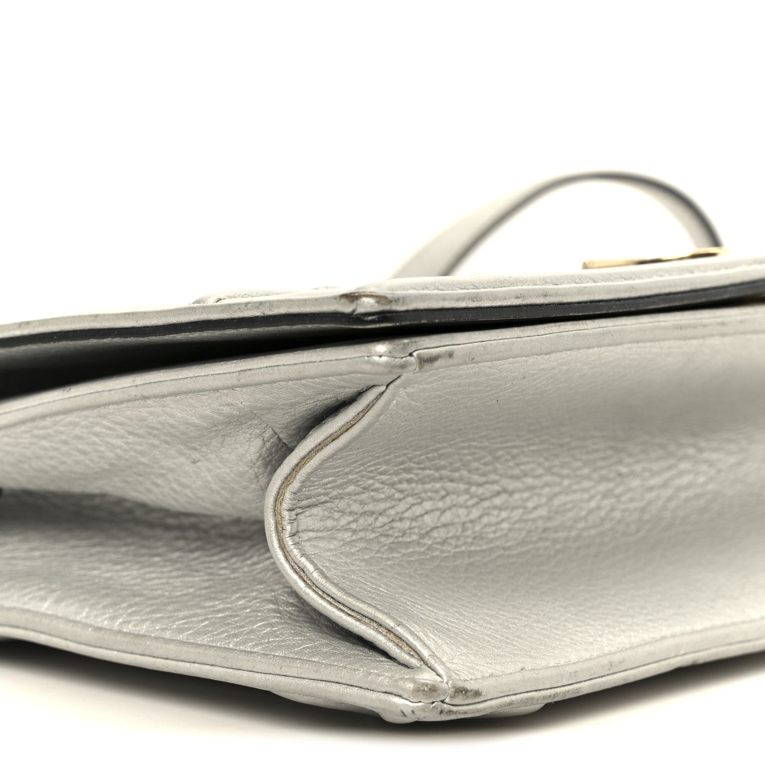 Christian Dior Metallic Grained Calfskin Medium Diorama Flap Bag Silver 9 of 10