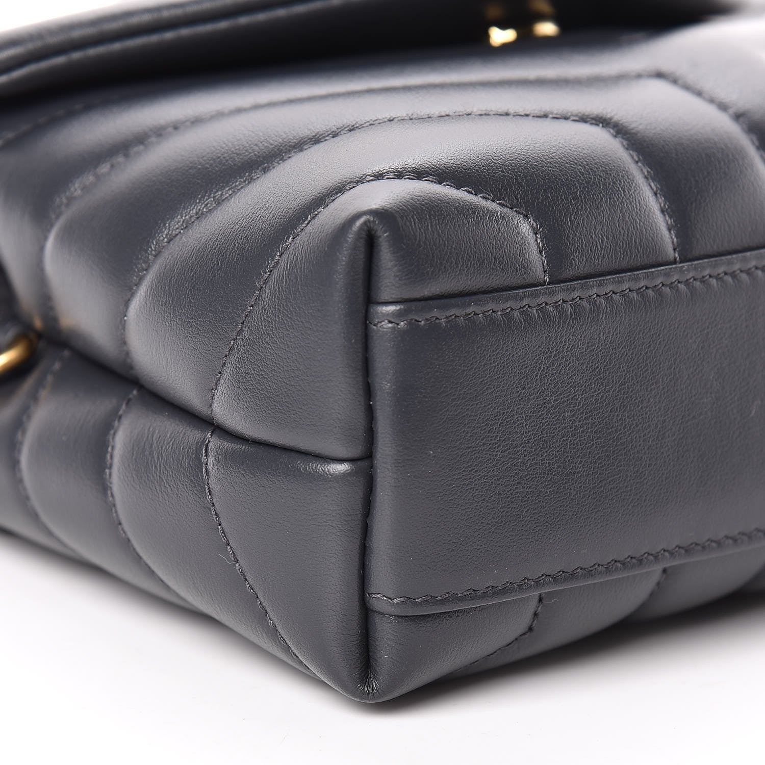 Saint Laurent Calfskin Y Quilted Monogram Toy Loulou Crossbody Bag Asphalt 6 of 12