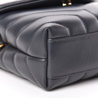 Saint Laurent Calfskin Y Quilted Monogram Toy Loulou Crossbody Bag Asphalt 6 of 12