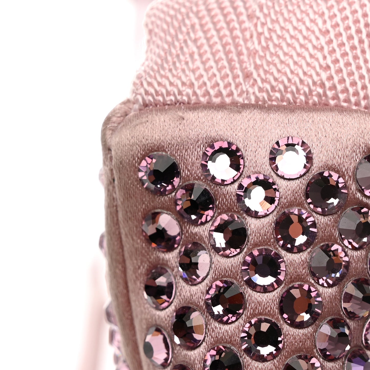 Satin Crystal Mini Re-Edition 2000 Bag Alabastro