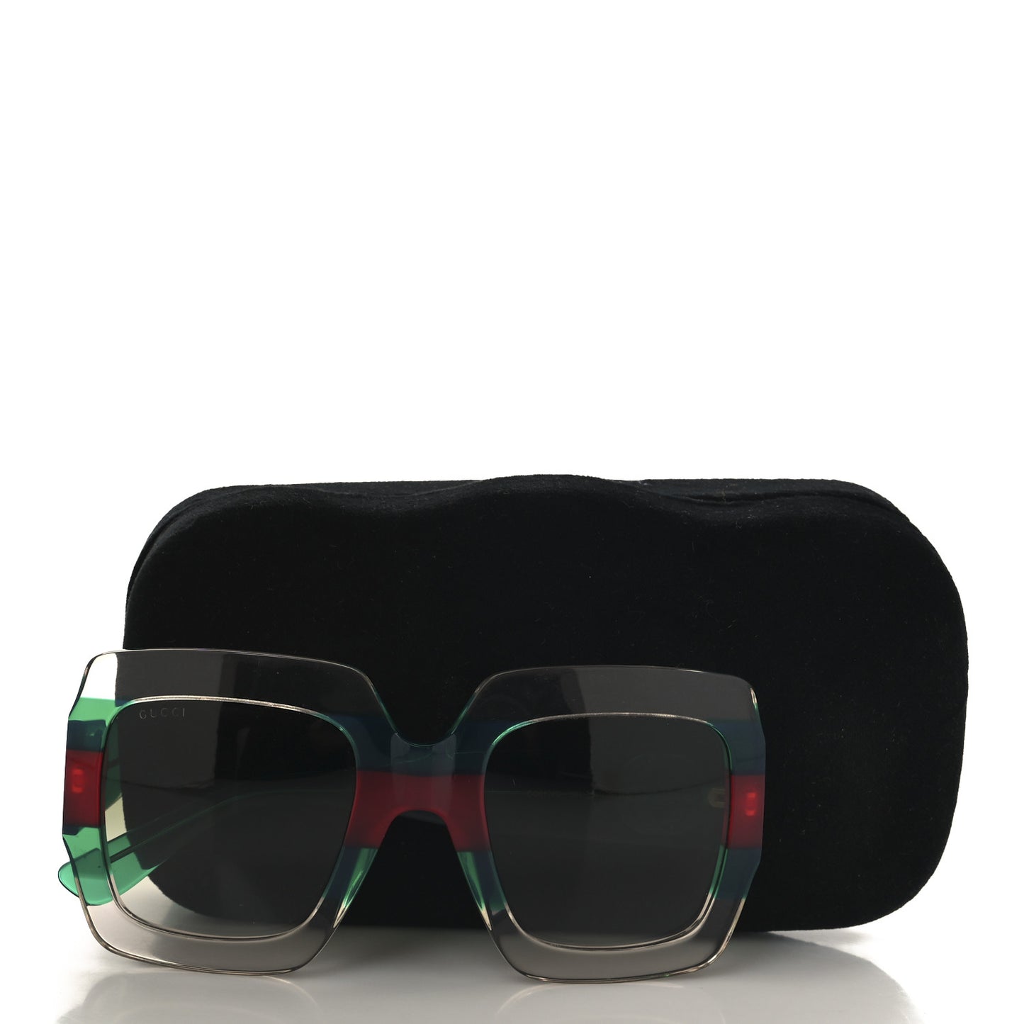 Square Web Frame GG0178S Sunglasses Green Red
