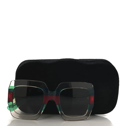 Gucci Square Web Frame GG0178S Sunglasses Green Red 7 of 7