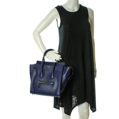 Celine Smooth Calfskin Micro Luggage Ink 2 of 8