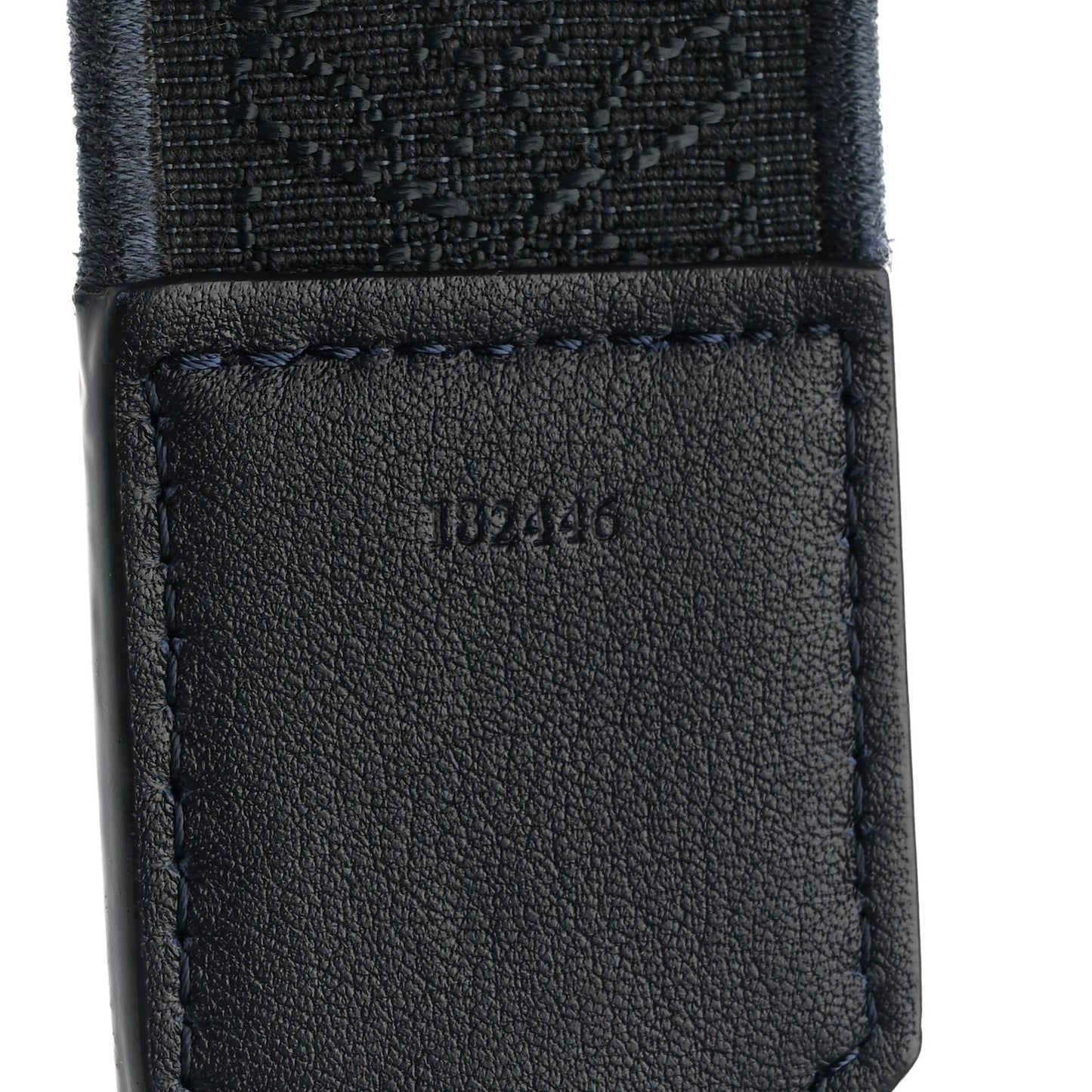 Calfskin Jacquard Snake Anagram Strap Dark Ink