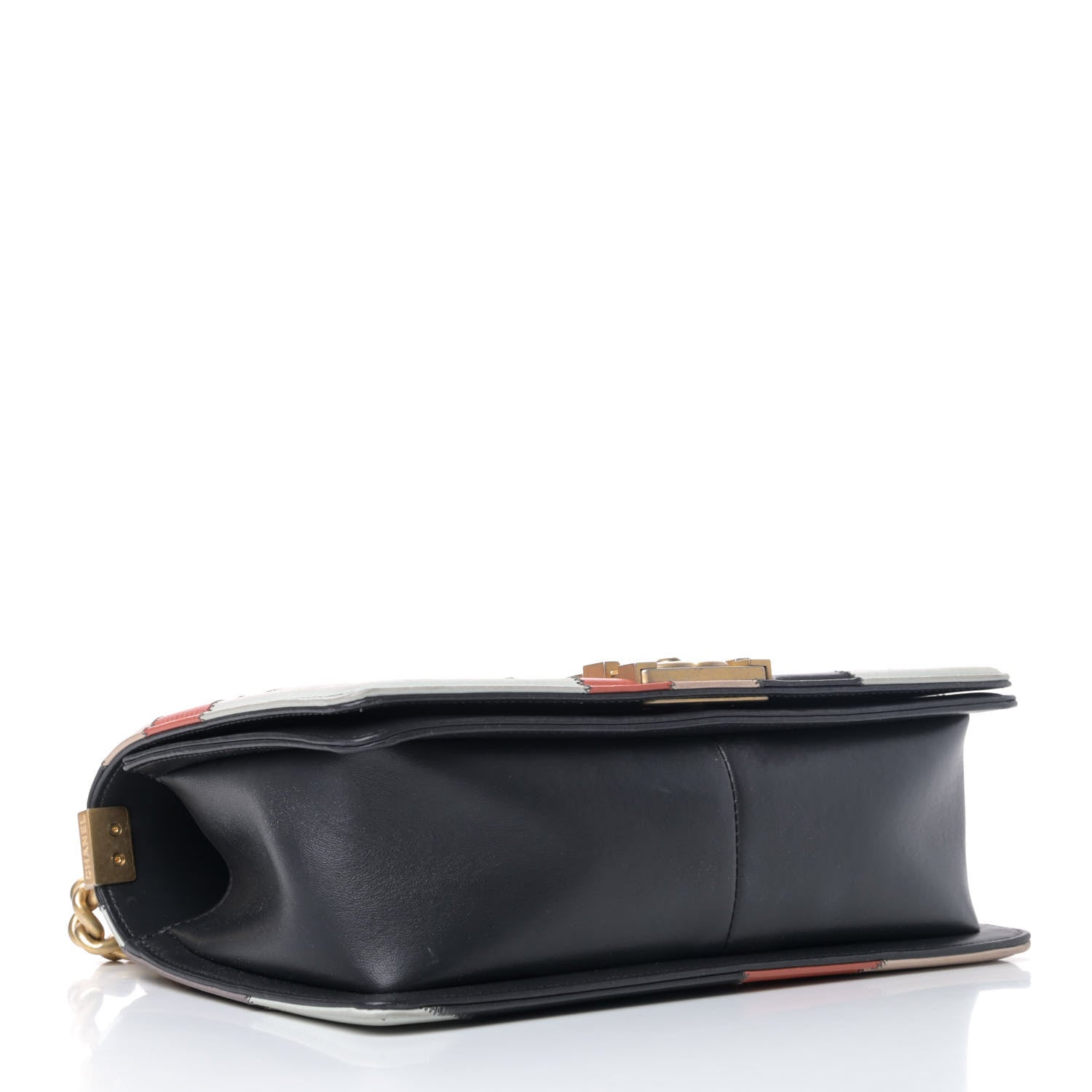 Chanel Lambskin Suede Patchwork Medium Act I Camellia Boy Flap Charcoal Brown Pink 4 of 5
