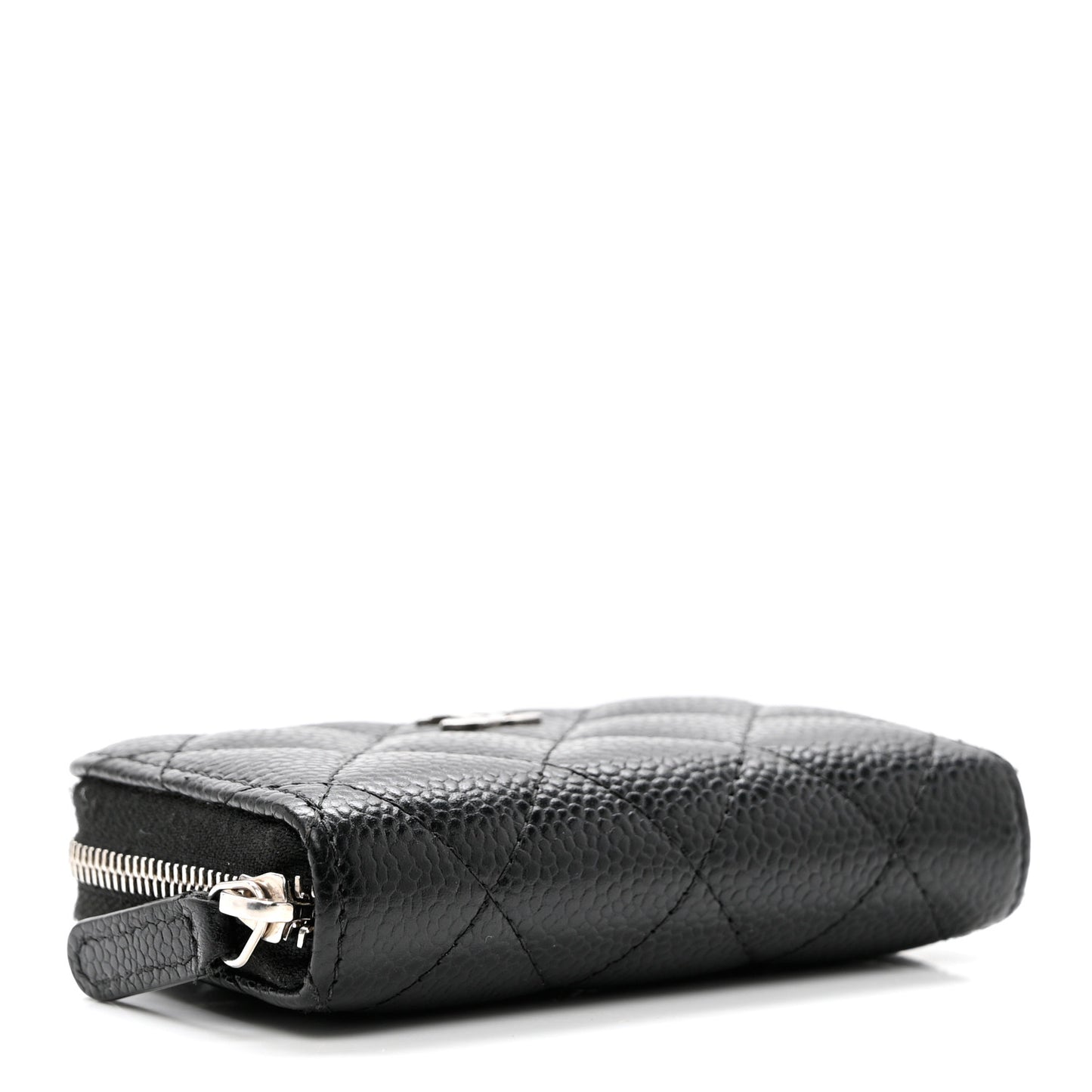 Caviar Quilted Zip Coin Purse Black