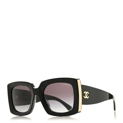 Chanel Acetate Rectangle Sunglasses 5435-A Black 1 of 8