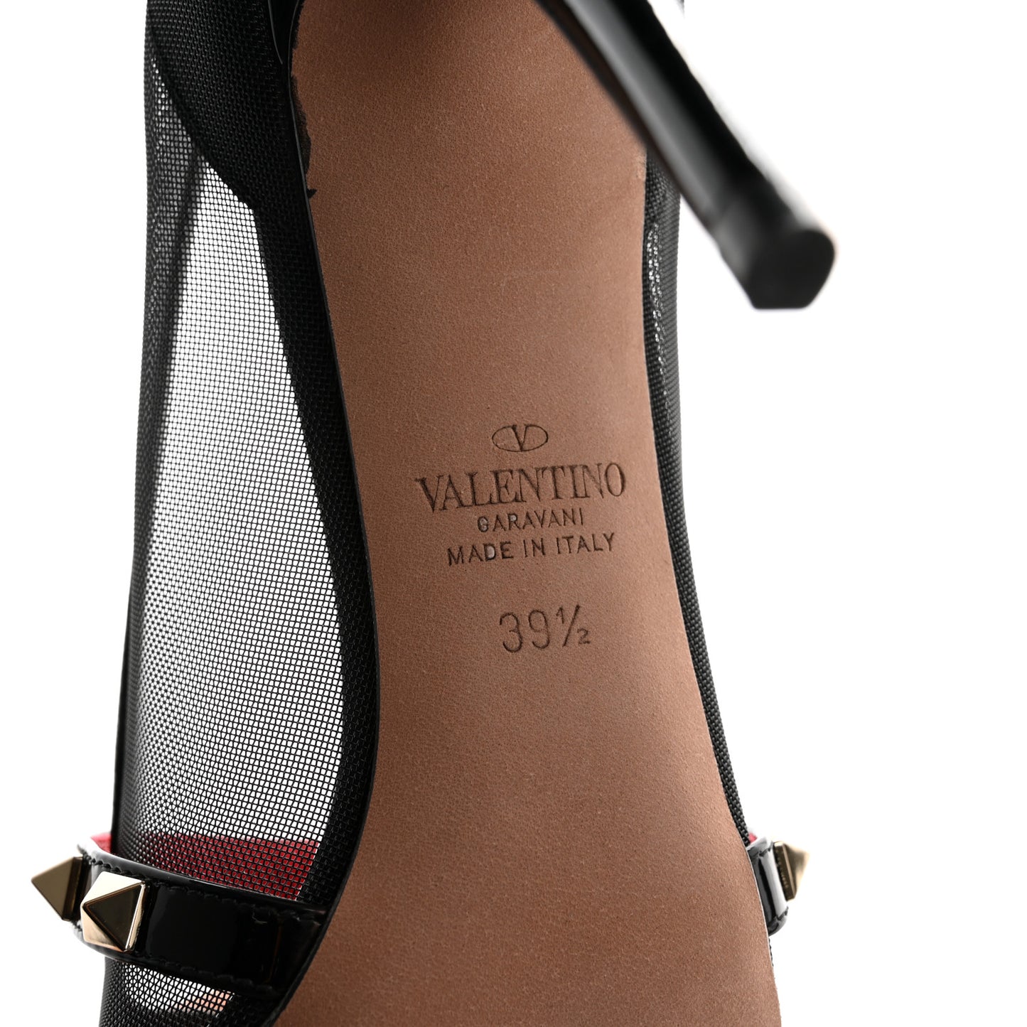 Mesh Patent Rockstud Alcove 100mm Pumps 39.5 Black