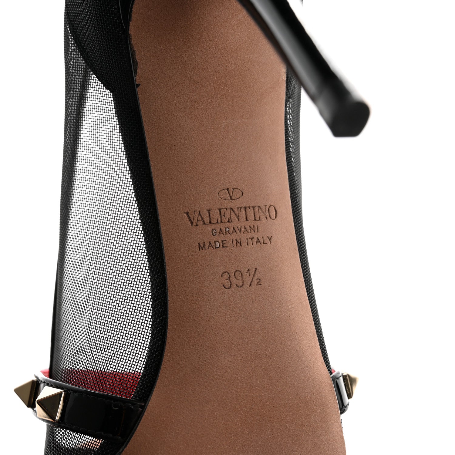 Valentino Garavani Mesh Patent Rockstud Alcove 100mm Pumps 39.5 Black 8 of 10