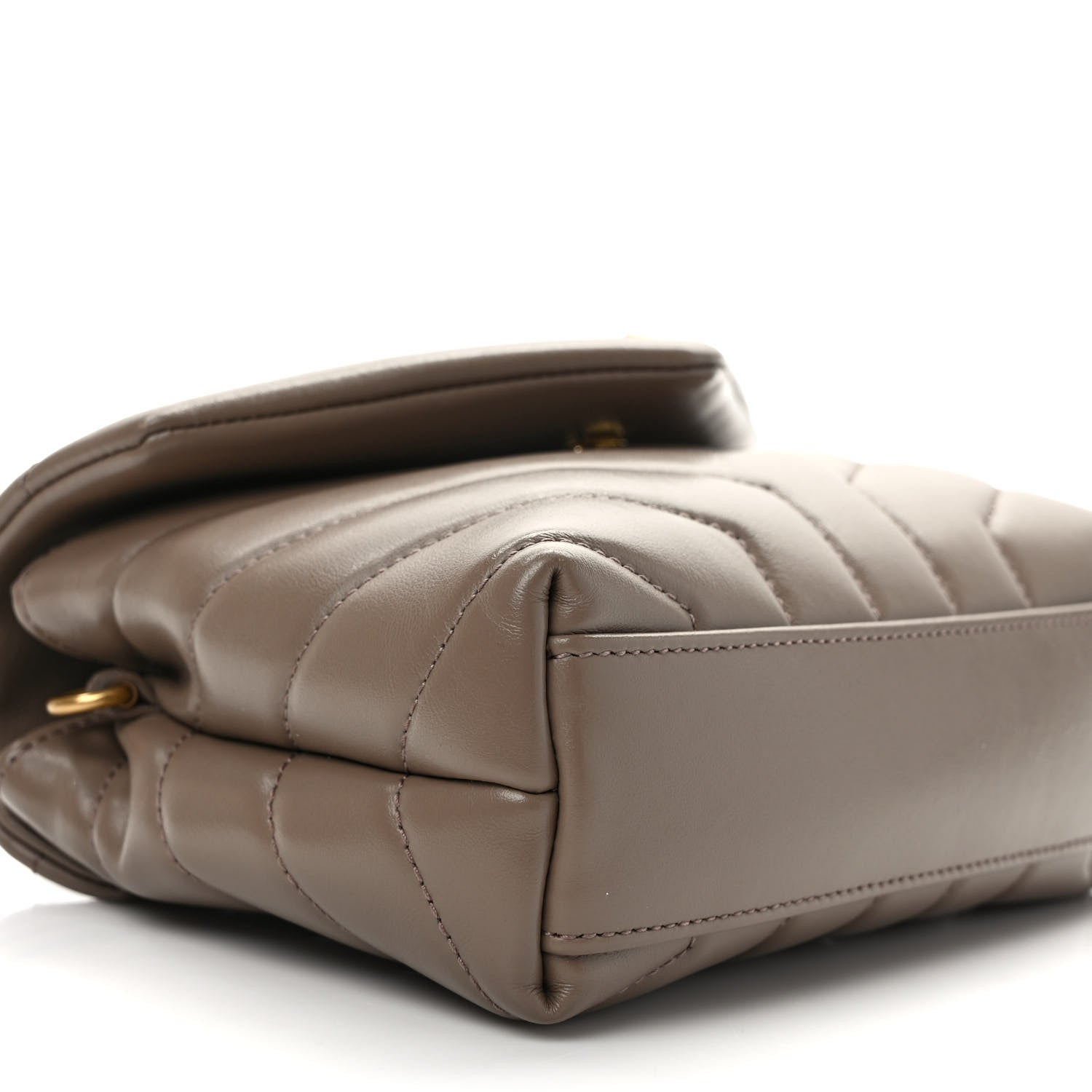 Saint Laurent Calfskin Y Quilted Monogram Toy Loulou Crossbody Bag Taupe 7 of 11