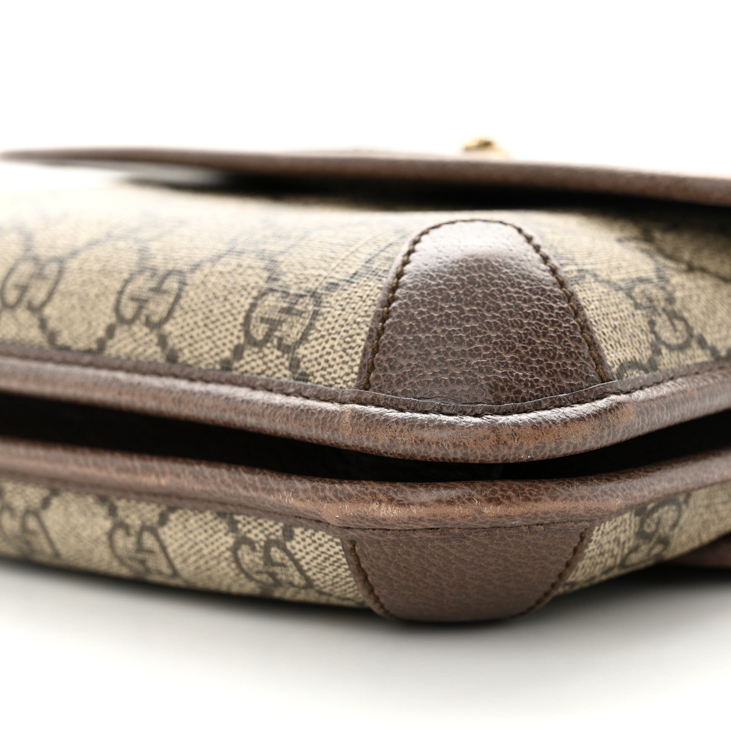 Gucci GG Supreme Monogram Web Small Neo Vintage Double Flap Messenger Bag Beige New Acero 10 of 12