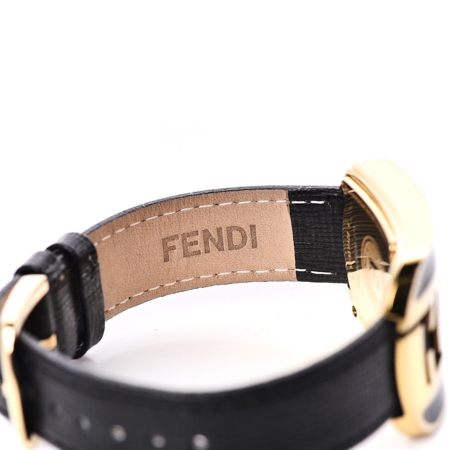 Fendi Stainless Steel Calfskin Diamond Enamel 29mm Chameleon Quartz Watch Black 6 of 8