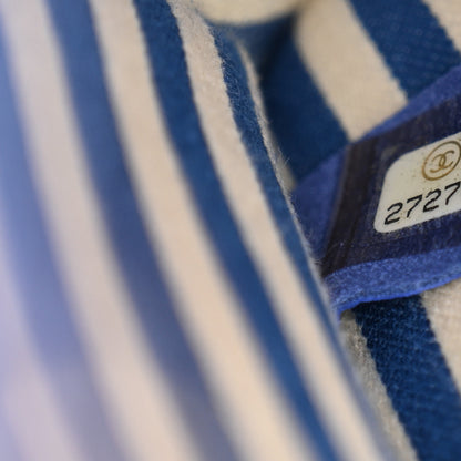 Chanel Calfskin Chevron Envelope Flap Tote Blue 7 of 10