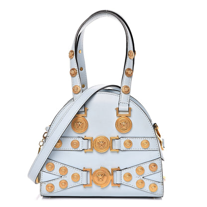 Versace Calfskin Small Medallion Tribute Bowling Bag Blue 1 of 12