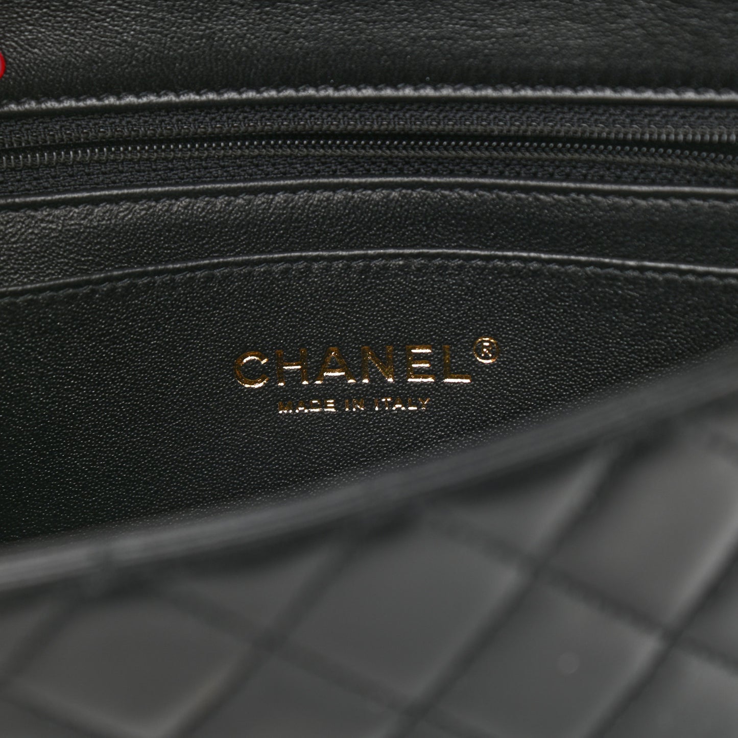Lambskin Quilted Mini Rectangular Flap Black