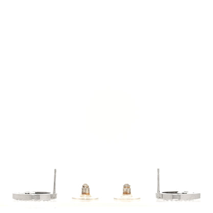 Chanel Crystal CC Round Earrings Silver 3 of 5