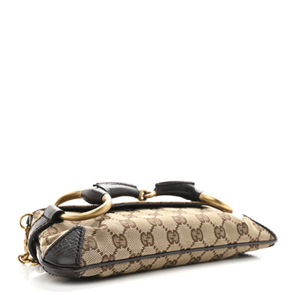 Gucci Monogram Horsebit Clutch Dark Brown 4 of 10