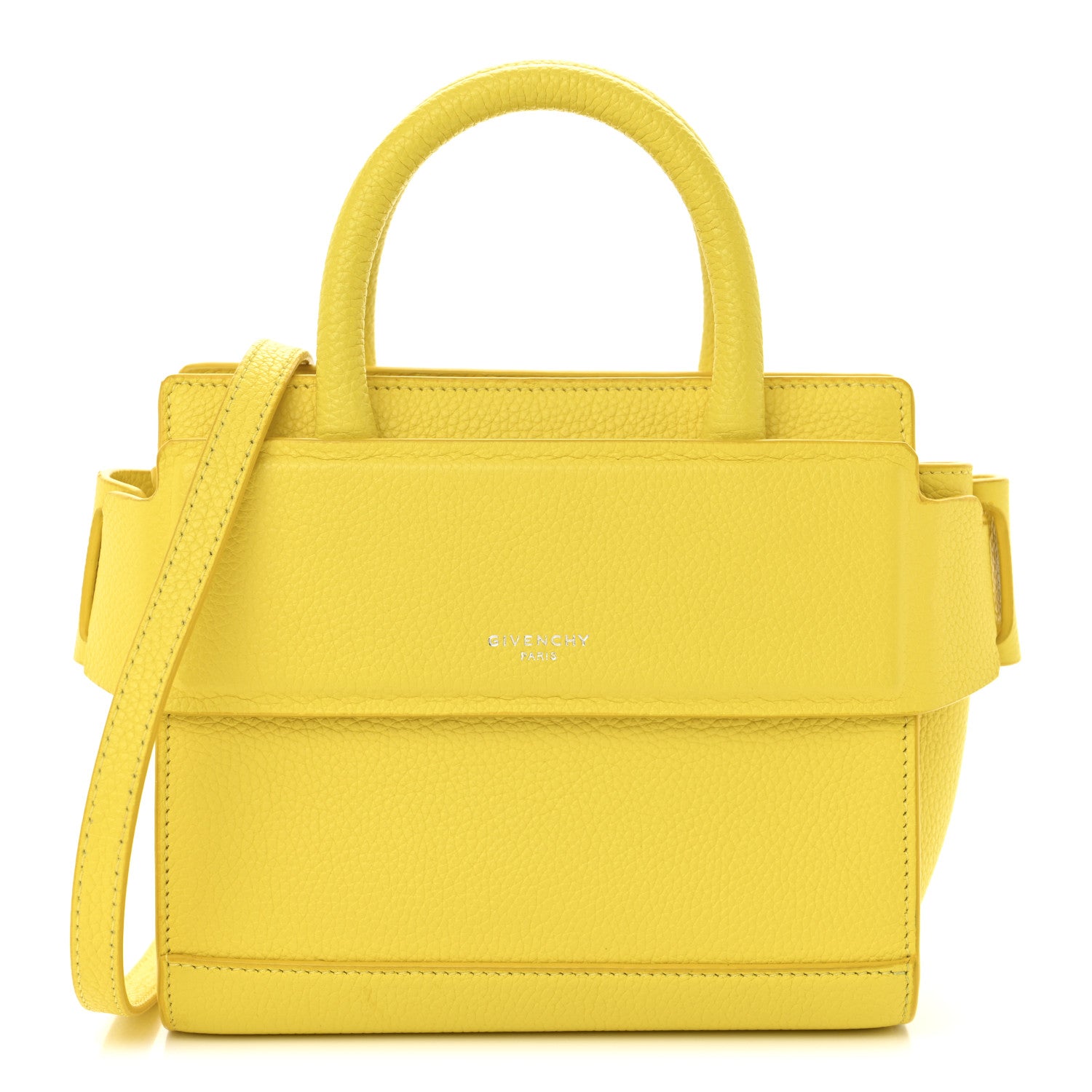 Givenchy Grained Calfskin Nano Horizon Satchel Yellow 1 of 13