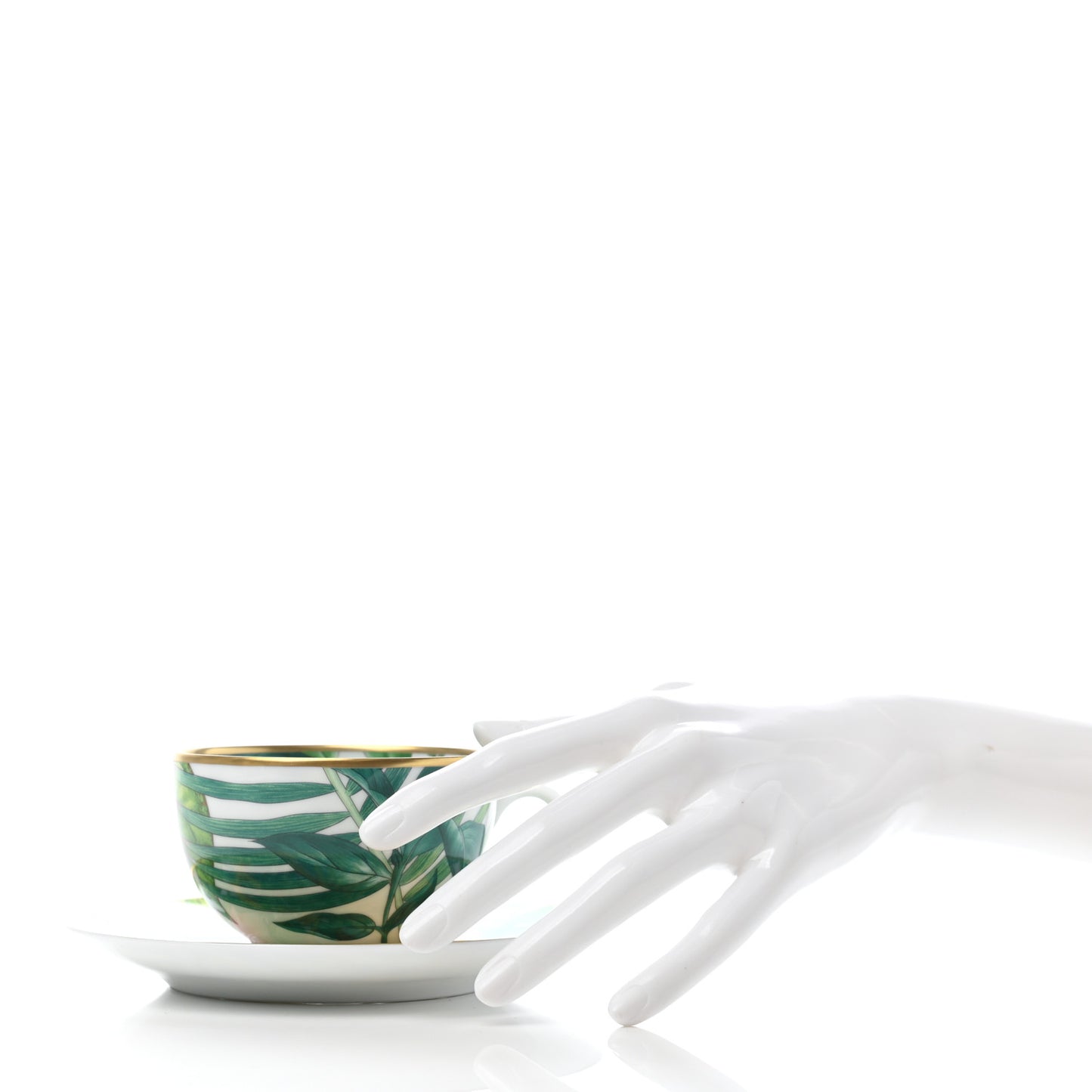 Porcelain Passifolia Tea Cup And Saucer Set Of 2