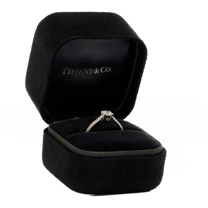 Tiffany Platinum Diamond .46ct Novo Engagement Ring 52 6 8 of 8