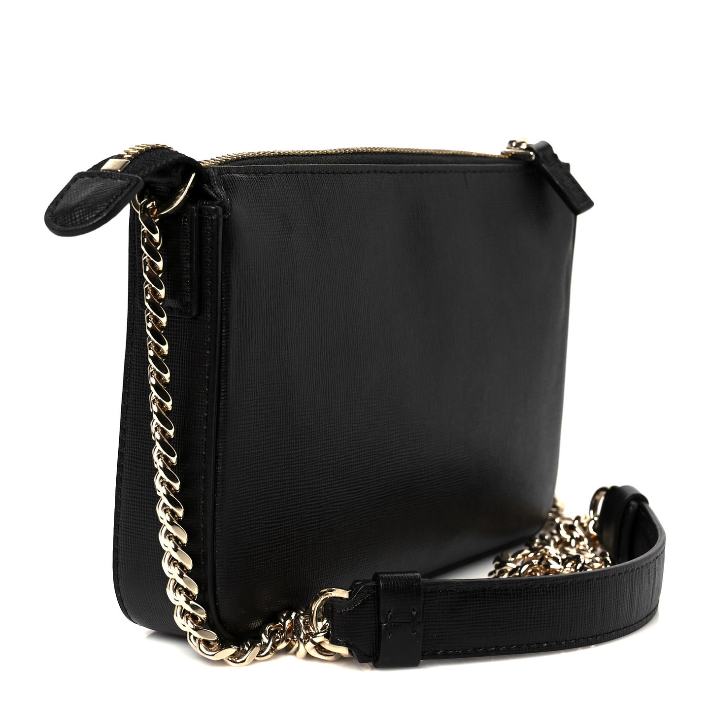 Saffiano Baroque Print La Medusa Crossbody Black