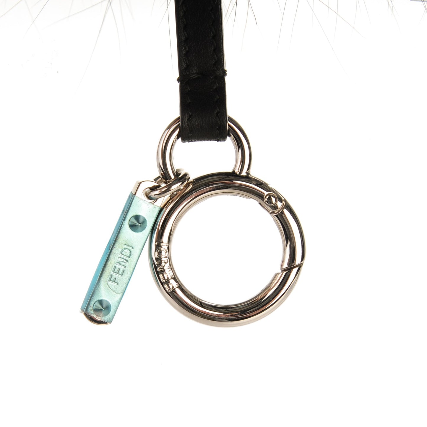 Mink Fox Rabbit Fur Vitello Flamingo Furme Monster Bag Charm Viola Multicolor Black