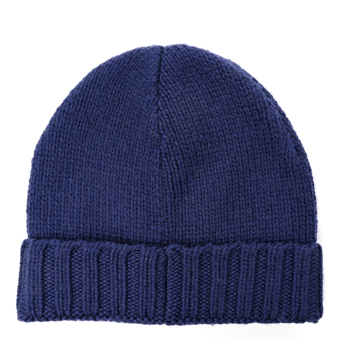 Wool Knit GG Plain Cap Tricot Beanie Hat M Blue